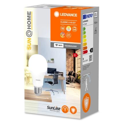 LED Stmívatelná antibakteriální žárovka A40 E27/9W/230V Wi-Fi - Ledvance
