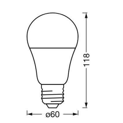 LED Stmívatelná antibakteriální žárovka A40 E27/9W/230V Wi-Fi - Ledvance