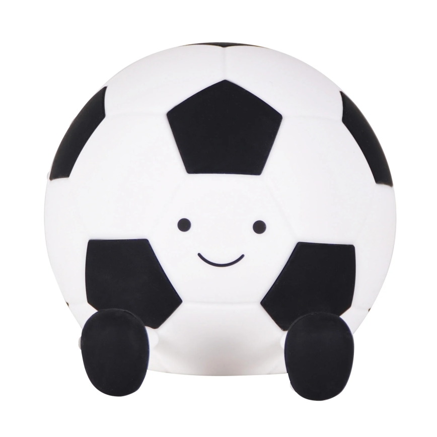 LED Stmívatelná dětská dotyková lampa FOOTBALL LED/2W/5V USB 1200 mAh bílá/černá