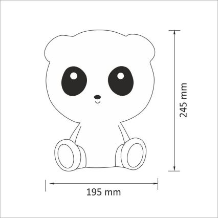 LED Stmívatelná dětská noční lampička 2,5W/230V panda