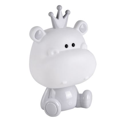 LED Stmívatelná dětská noční lampička  LED/2,5W/230V hroch šedý