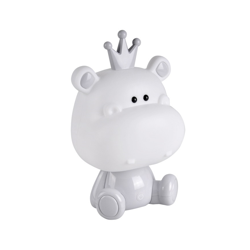 LED Stmívatelná dětská noční lampička  LED/2,5W/230V hroch šedý