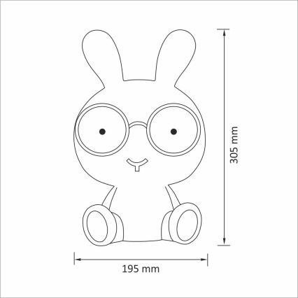 LED Stmívatelná dětská noční lampička LED/2,5W králík modrá