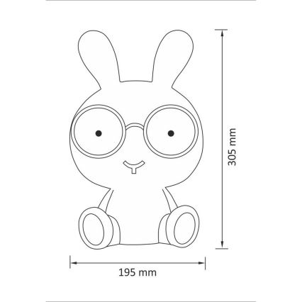 LED Stmívatelná dětská noční lampička LED/2,5W králík růžová