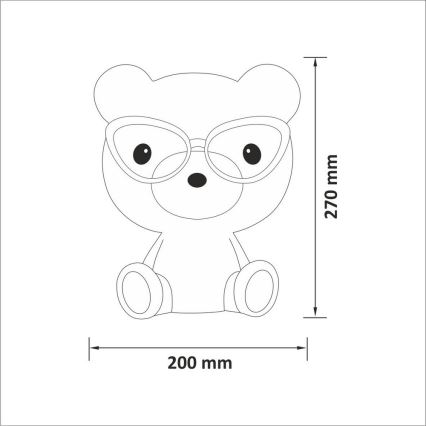 LED Stmívatelná dětská noční lampička LED/2,5W medvěd žlutý