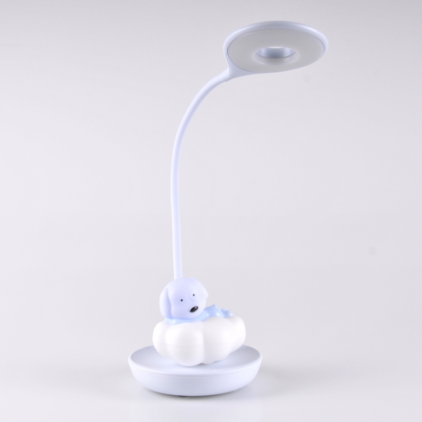 LED Stmívatelná dětská stolní lampička DOG LED/2,5W/230V modrá
