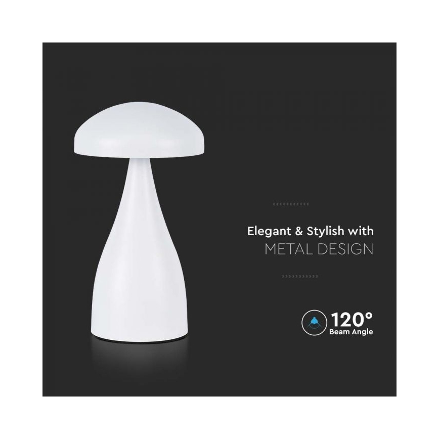 LED Stmívatelná dobíjecí dotyková stolní lampa LED/1W/5V 3000-6000K 1800 mAh bílá