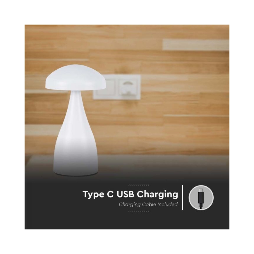 LED Stmívatelná dobíjecí dotyková stolní lampa LED/1W/5V 3000-6000K 1800 mAh bílá