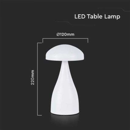 LED Stmívatelná dobíjecí dotyková stolní lampa LED/1W/5V 3000-6000K 1800 mAh bílá