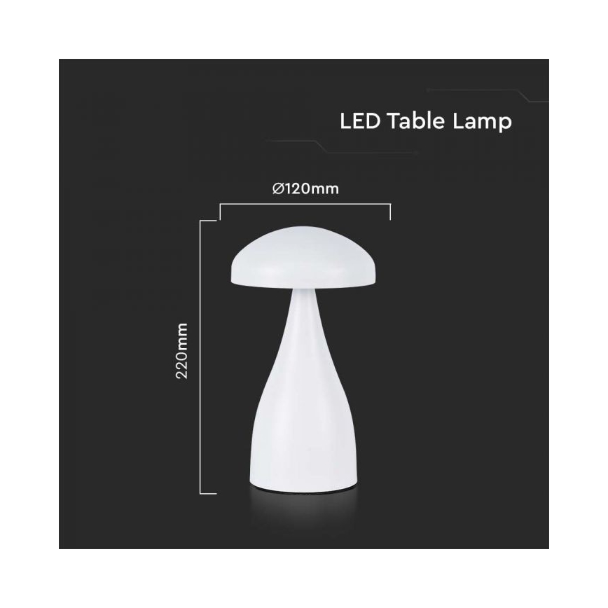 LED Stmívatelná dobíjecí dotyková stolní lampa LED/1W/5V 3000-6000K 1800 mAh bílá