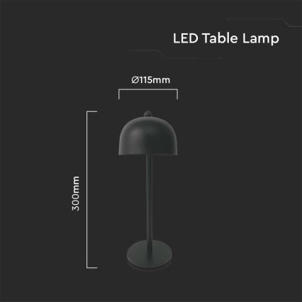 LED Stmívatelná dobíjecí dotyková stolní lampa LED/1W/5V 3000-6000K 1800 mAh černá