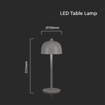 LED Stmívatelná dobíjecí dotyková stolní lampa LED/1W/5V 3000-6000K 1800 mAh šedá