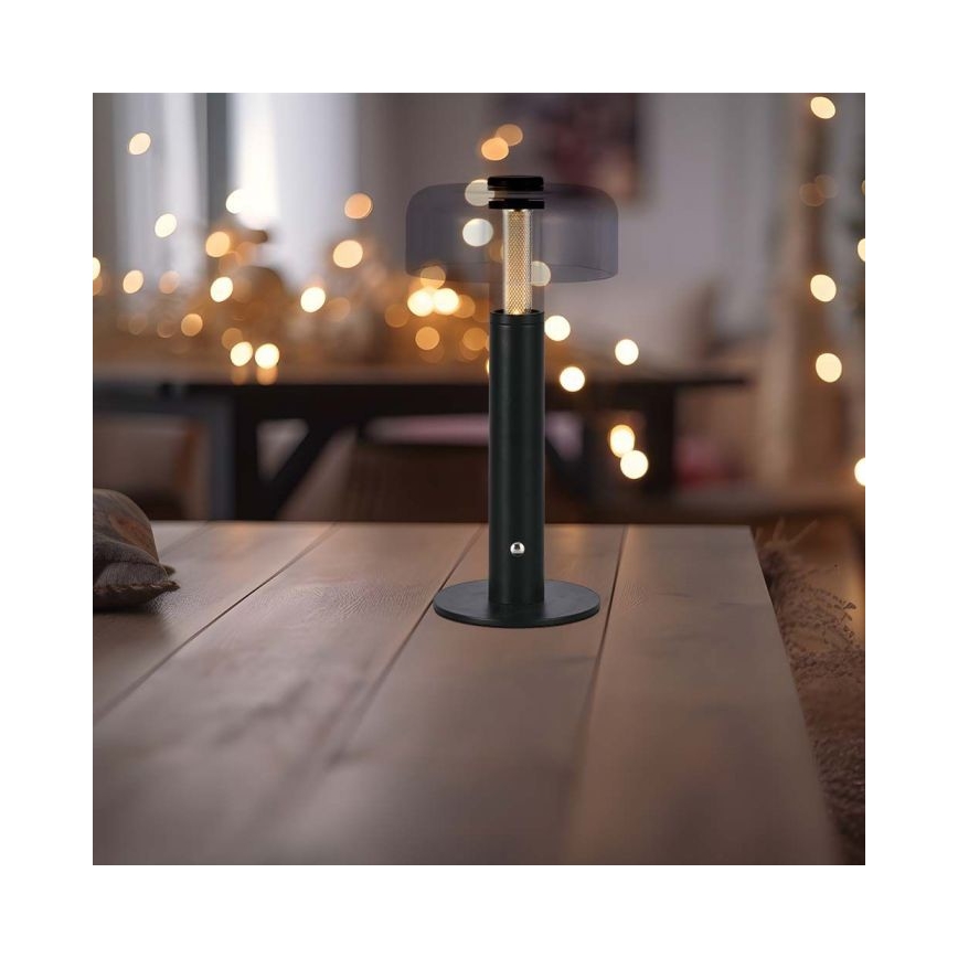 LED Stmívatelná dobíjecí dotyková stolní lampa LED/1W/5V 3000K 1800 mAh černá