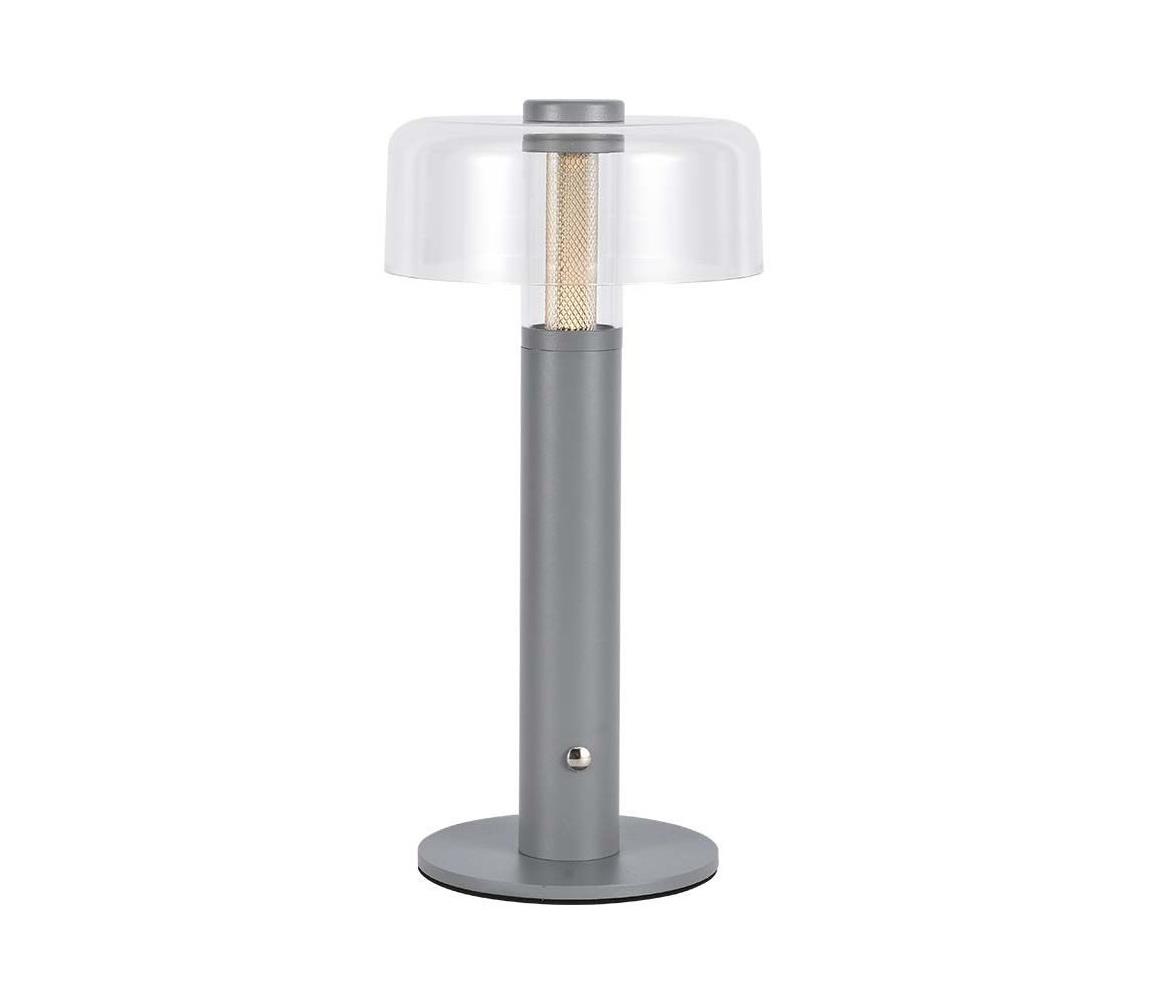  LED Stmívatelná dobíjecí stolní lampa LED/1W/5V 3000K 1800 mAh šedá 