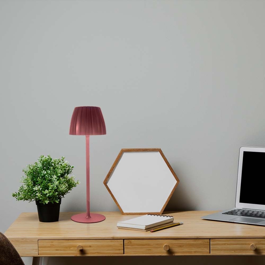 LED Stmívatelná nabíjecí dotyková stolní lampa LED/2,7W/5V 3000/4000/6000K 1800 mAh hnědá