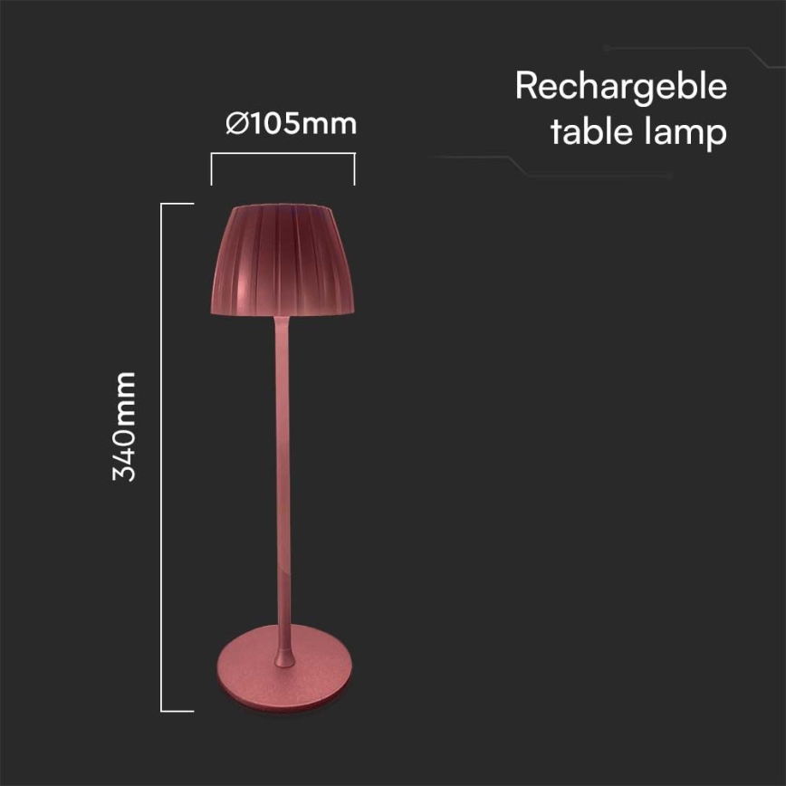 LED Stmívatelná nabíjecí dotyková stolní lampa LED/2,7W/5V 3000/4000/6000K 1800 mAh hnědá