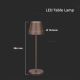 LED Stmívatelná dotyková dobíjecí stolní lampa LED/2W/5V 4400 mAh 3000K IP54 hnědá