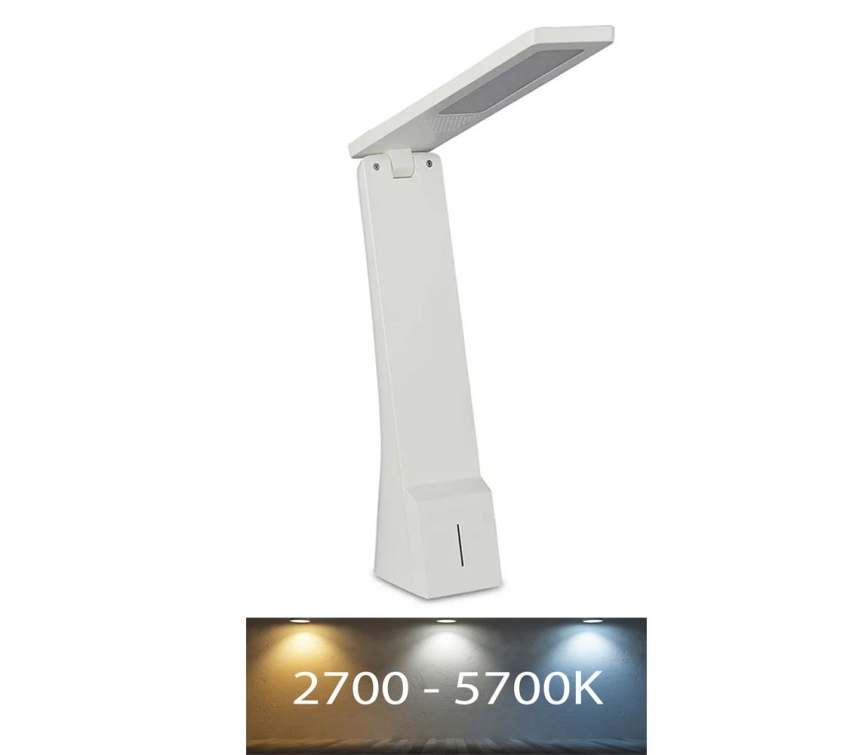 LED Stmívatelná dotyková dobíjecí stolní lampa USB LED/4W/5V 1200 mAh 2700K-5700K bílá/stříbrná