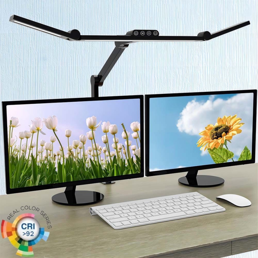 LED Stmívatelná dotyková flexibilní stolní lampa LED/24W/230V 3000-6500K CRI 92 černá