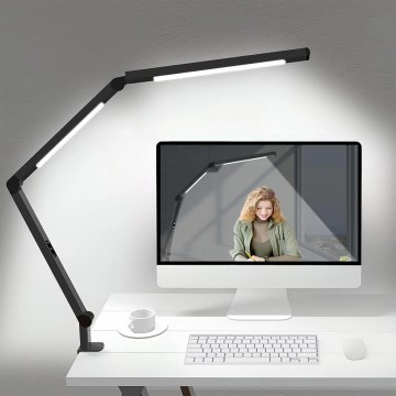 LED Stmívatelná dotyková flexibilní stolní lampa POINTIQ LED/12W/230V 3000/4000/5000/6500K CRI 92 černá