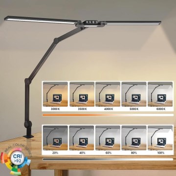 LED Stmívatelná dotyková flexibilní stolní lampa POINTIQ LED/24W/230V 3000-6500K CRI 92 černá