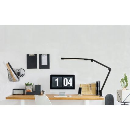 LED Stmívatelná dotyková flexibilní stolní lampa s klipem LED/12W/230V 3000/4000/6000K černá