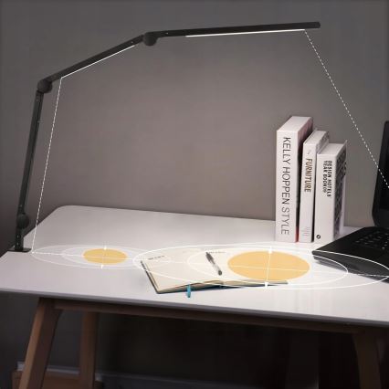LED Stmívatelná dotyková flexibilní stolní lampa s klipem LED/12W/230V 3000/4000/6000K černá