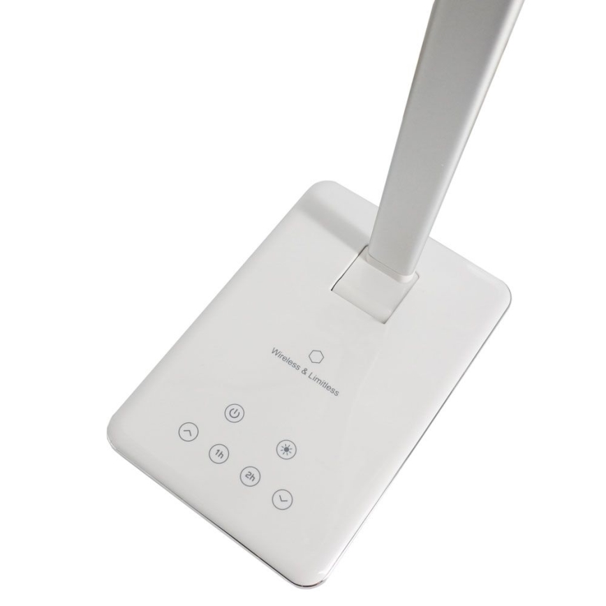 LED Stmívatelná dotyková stolní lampa s bezdrátovým nabíjením JOY LED/6W/230V + USB bílá