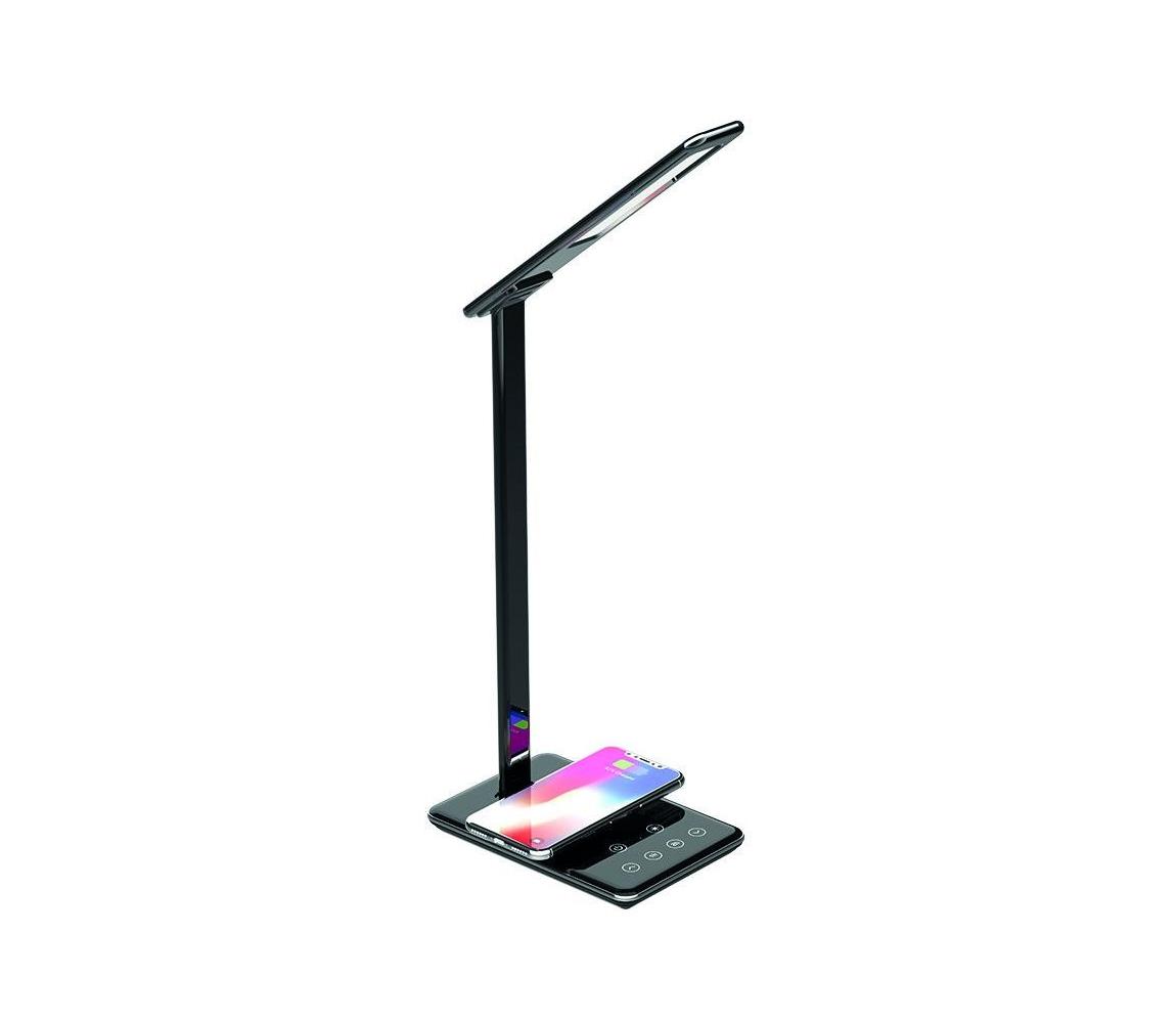 LED Stmívatelná dotyková lampa s bezdrátovým nabíjením JOY LED/6W/230V+USB černá 