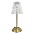 LED Stmívatelná dotyková nabíjecí stolní lampa ELBA LED/1,6W/800 mAh 3000/4000/6000K zlatá/čirá