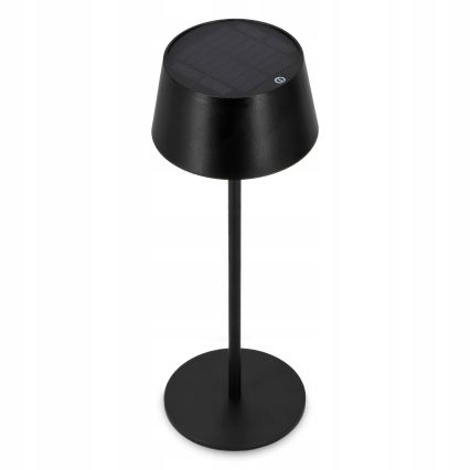 LED Stmívatelná dotyková solární lampa LED/3W/5V USB 1800 mAh IP44 černá