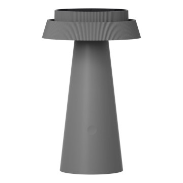 LED Stmívatelná dotyková solární lampa MARAKESZ LED/3,7V USB 3600 mAh 1800/2700/3000K IP54 šedá
