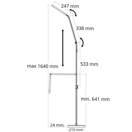 LED Stmívatelná dotyková stojací lampa FERRARA LED/13W/230V 3000/4000/6000K černá