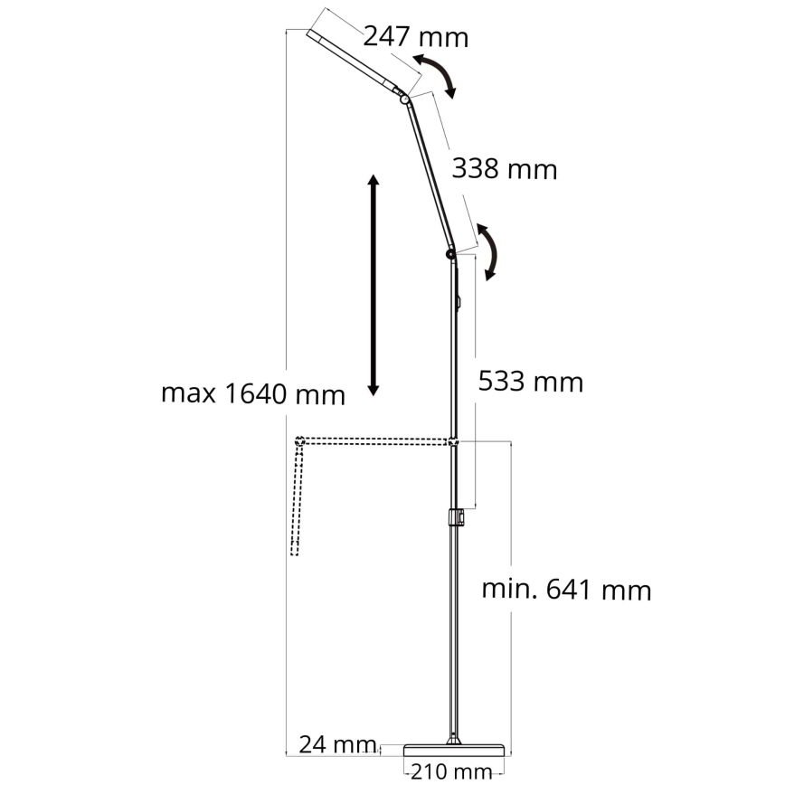 LED Stmívatelná dotyková stojací lampa FERRARA LED/13W/230V 3000/4000/6000K černá