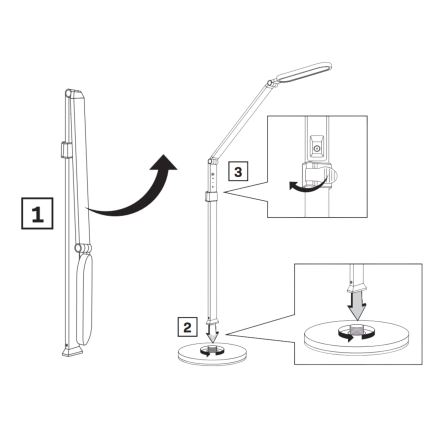 LED Stmívatelná dotyková stojací lampa FERRARA LED/13W/230V 3000/4000/6000K černá