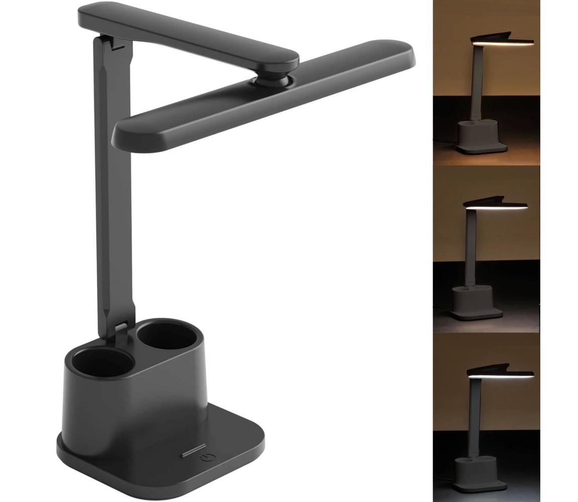 Polux LED Stmívatelná dotyková stolní lampa BARI LED/6W/230V černá SA1933