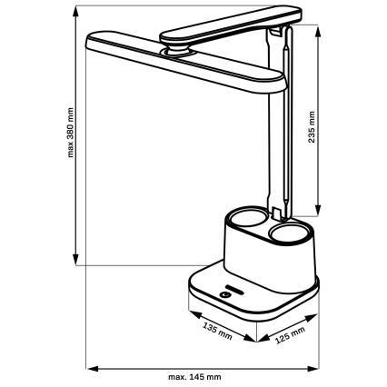 LED Stmívatelná dotyková stolní lampa BARI LED/6W/230V černá