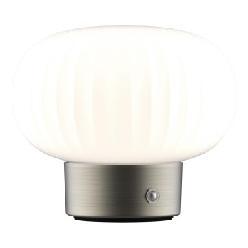 LED Stmívatelná dotyková stolní lampa LATTE LED/1,8W/5V USB 2000 mAh matný chrom/bílá