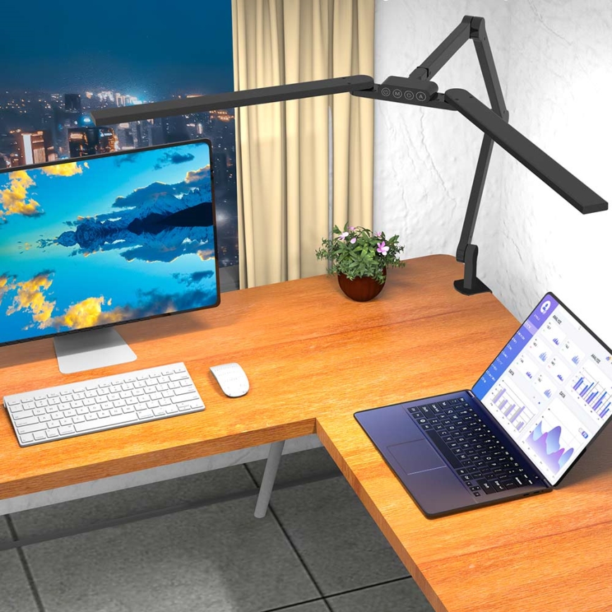 LED Stmívatelná dotyková flexibilní stolní lampa POINTIQ LED/24W/230V 3000-6500K CRI 92 černá