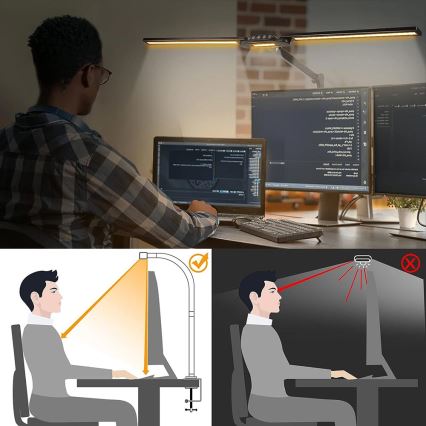 LED Stmívatelná dotyková flexibilní stolní lampa POINTIQ LED/24W/230V 3000-6500K CRI 92 černá