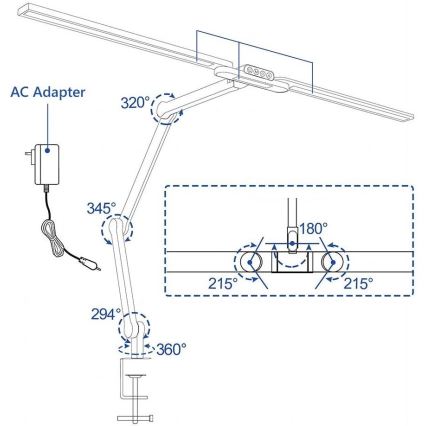 LED Stmívatelná dotyková flexibilní stolní lampa LED/24W/230V 3000-6500K CRI 92 černá