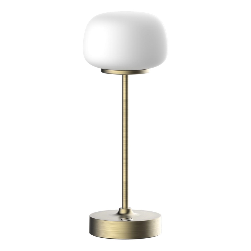 LED Stmívatelná dotyková stolní lampa RIMINI LED/2W/5V USB 2000 mAh zlatá/bílá