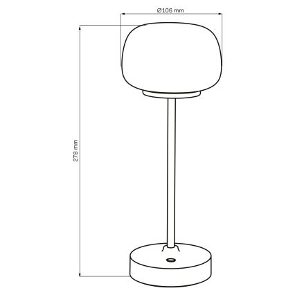 LED Stmívatelná dotyková stolní lampa RIMINI LED/2W/5V USB 2000 mAh zlatá/bílá