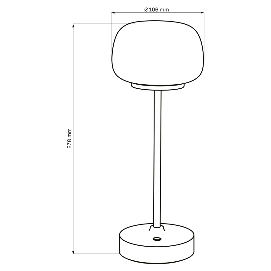 LED Stmívatelná dotyková stolní lampa RIMINI LED/2W/5V USB 2000 mAh zlatá/bílá