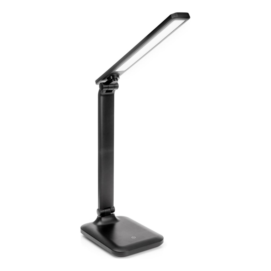LED Stmívatelná dotyková stolní lampa s bezdrátovým nabíjením a USB portem REMUS LED/5W/230V černá