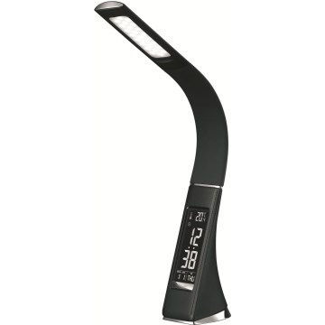 LED Stmívatelná dotyková stolní lampa s displejem LED/7W/5V černá