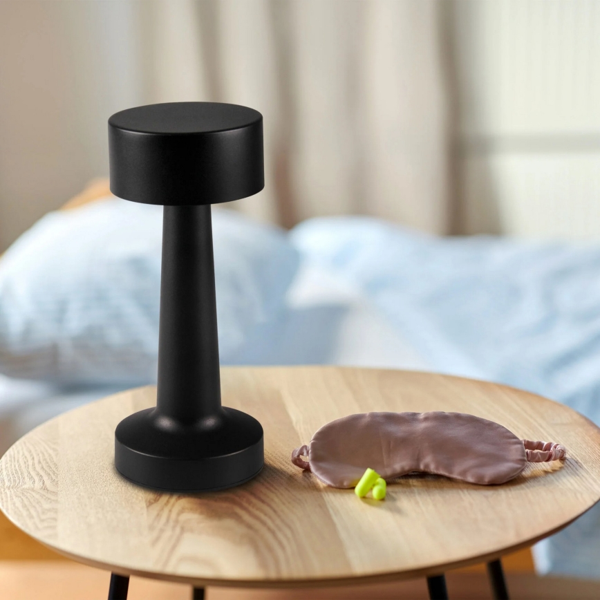 LED Stmívatelná dotyková stolní lampa SIMPLY LED/5V 2700/4000/6500K 800 mAh černá