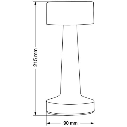 LED Stmívatelná dotyková stolní lampa SIMPLY LED/5V 2700/4000/6500K 800 mAh černá