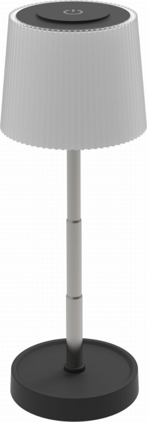 LED Stmívatelná dotyková venkovní nabíjecí stolní lampa LED/2W/5V IP44 1200 mAh šedá