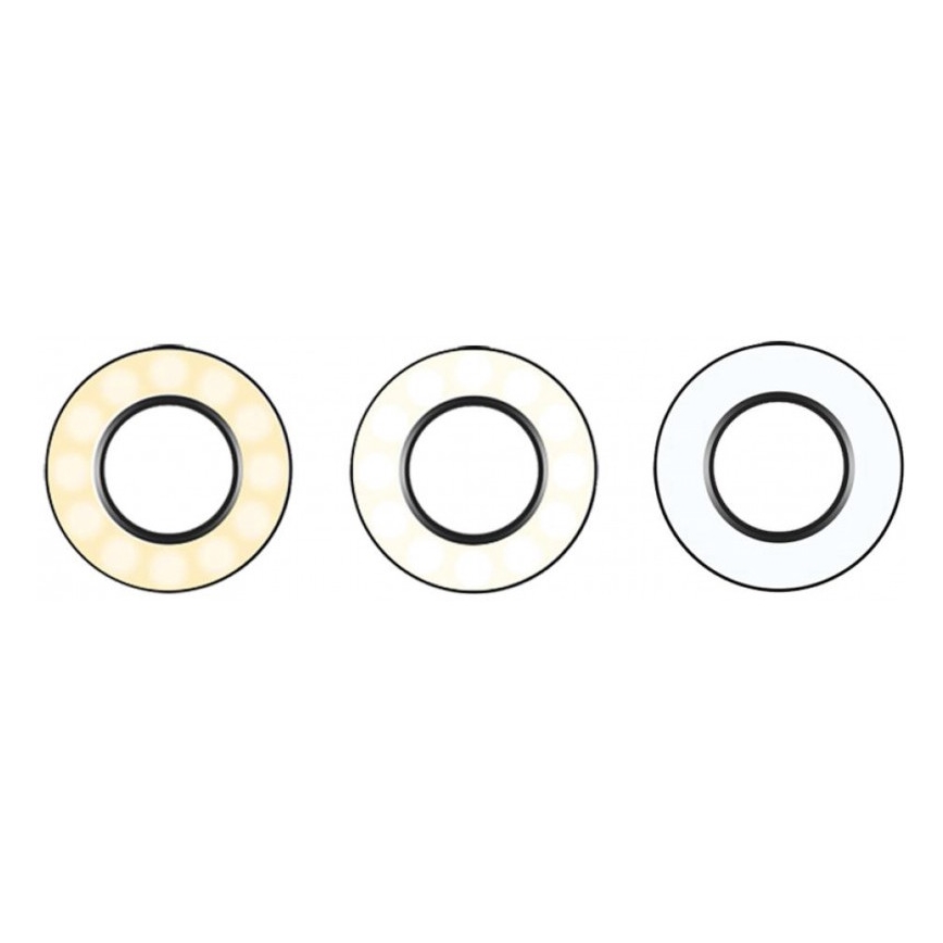 LED Stmívatelná lampa s klipem a držákem pro vlogování LED/4W/USB